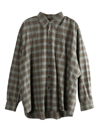 Our Legacy Flannel Check Shirt In Gray