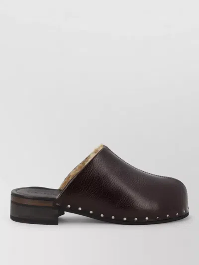 Our Legacy Flat Sole Sandals Round Toe Studs In Brown