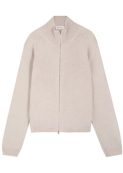 Our Legacy Float Funnel Ribbed Silk-knit Jumper In Off White