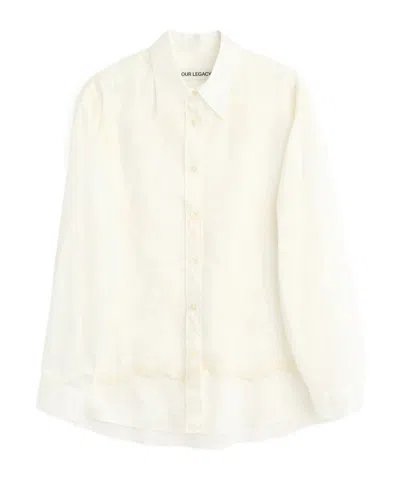 Our Legacy Floral Pattern Shirt In White