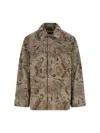 Our Legacy Floral Patterned Brown Jacket With Classic Collar In Multi
