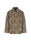 Our Legacy Floral Patterned Brown Jacket With Classic Collar In Multi