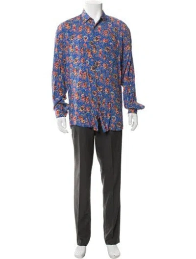 Pre-owned Our Legacy Floral Print Long Sleeve Shirt In Blue