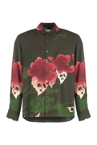 Our Legacy Floral Print Long-sleeve Shirt With Button-up Front Pocket In Multi