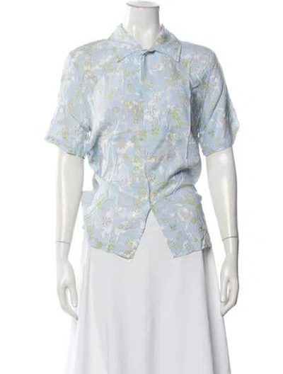 Pre-owned Our Legacy Floral Print Short Sleeve Button-up Top In Multi