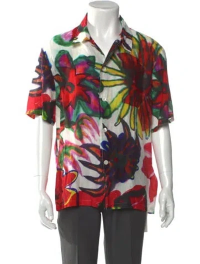 Pre-owned Our Legacy Floral Print Short Sleeve Shirt In Red