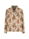 Our Legacy Heusen Oversized Convertible-collar Floral-print Linen Shirt In Neutral