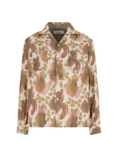 OUR LEGACY FLORAL RELAXED-FIT SHIRT WITH CLASSIC COLLAR