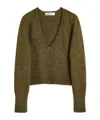 Our Legacy Cropped Brown Knitted Sweater In Green