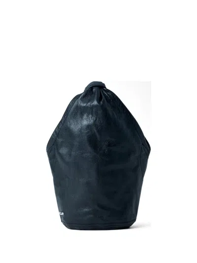 Our Legacy Fofinho Drip Leather Shoulder Bag In Blue