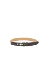 Our Legacy Denim Leather Belt Adjustable Length Eyelets In Brown