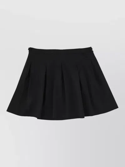 Our Legacy Frayed Hem Skirt Featuring Pleated Design In Black