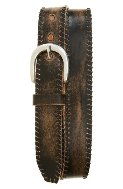 Our Legacy Friday Whipstitch Leather Belt In Brown