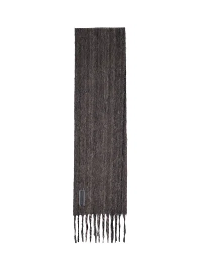 Our Legacy Fringed Brushed Scarf In Brown