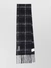 Our Legacy Fringed Plaid Scarf Soft Texture In Black