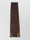 Our Legacy Fringed Rectangular Scarf Shearling Lining In Brown