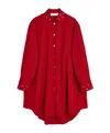 Our Legacy Long Sleeve Knee Length Dress With Eyelet Design In Red