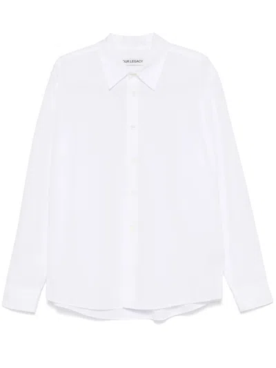 Our Legacy Front Button Fastening Shirt With Buttoned-cuff Sleeves For Men In White