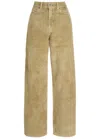 Our Legacy Full Cut Distressed Terry-corduroy Trousers In Brown