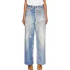 Our Legacy High Waist Boyfriend Jeans With Distressed Finish In Blue