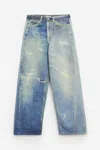 Our Legacy Women S Full Cut Jeans Digital Denim Print In Cyan