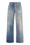 Our Legacy High Waist Boyfriend Jeans With Distressed Finish In Blue