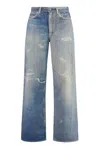 Our Legacy High Waist Boyfriend Jeans With Distressed Finish In Blue