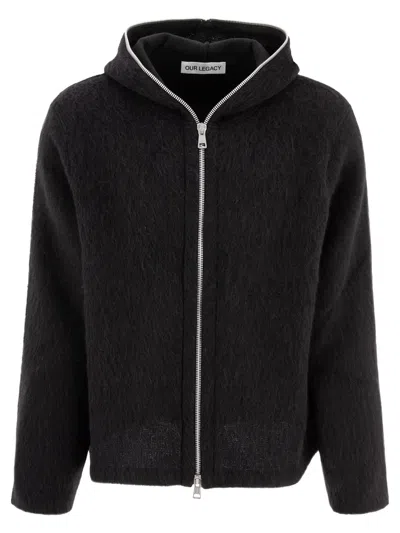 Our Legacy Full Zip Hoodie In Black