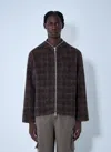 Our Legacy Check-pattern Wool-blend Sweatshirt In Brown