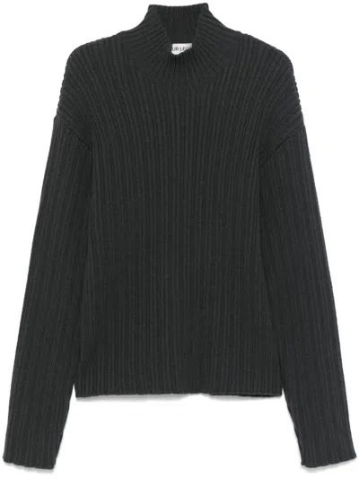 Our Legacy Gray Dropped Shoulder Turtleneck In Phantom Quotidian Wo