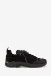 Our Legacy Black Suede Leather Sneakers With Vibram Sole In Animal Print