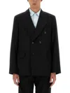 Our Legacy Double-breasted Unstructured Wool Blazer In Black