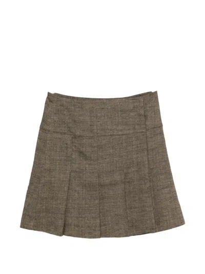 Our Legacy Girdle Pleated Skirt In Green