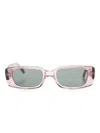 Our Legacy Rectangular Transparent Sunglasses Dark Lenses In Pink