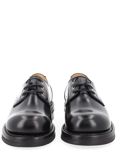 Our Legacy Glazed Cow Leather Lace-up Flat In Black