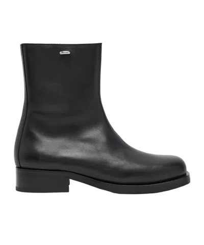 Our Legacy Glossy Leather Ankle Boots In Black