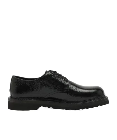 Our Legacy Grained-leather Derby Shoes In Black