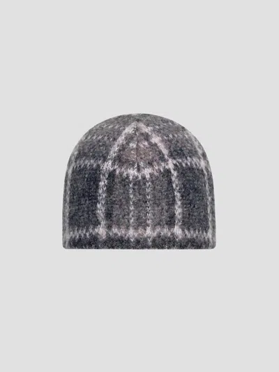 Our Legacy Grand Check Fuzzy Alpaca Beanie