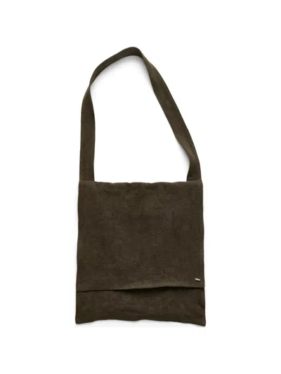 Our Legacy Grande Slack Linen Messenger Bag In Brown