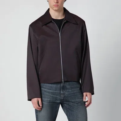 Our Legacy Grapecolored Formflex Fabric Zipup Jacket In Burgundy
