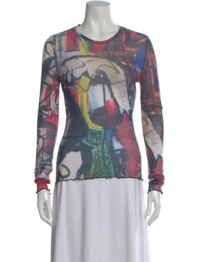 Pre-owned Our Legacy Graphic Print Crew Neck Top In Multi