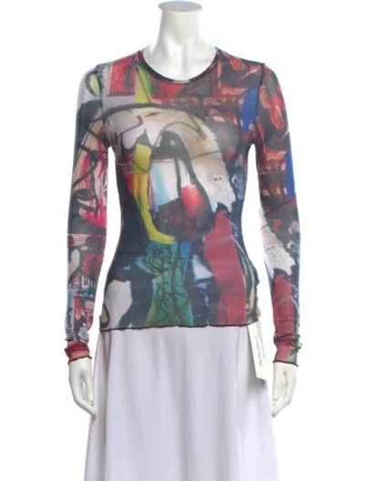 Pre-owned Our Legacy Graphic Print Crew Neck Top In Multicolor