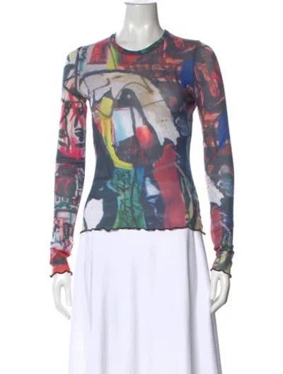 Pre-owned Our Legacy Graphic Print Crew Neck Top In Red