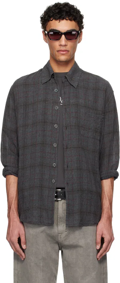Our Legacy Gray Above Shirt In Bazaar Check Breeze