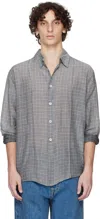 Our Legacy Checked Pattern Button-down Collar Shirt In Gray
