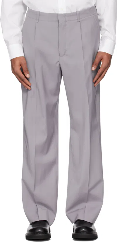 Our Legacy Gray Borrowed Chino Trousers In Dusty Lavender High