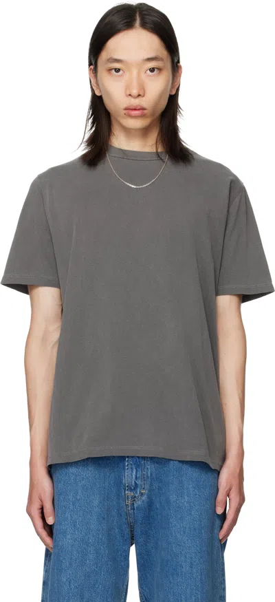 Our Legacy Mens Worn Black Boxy Short-sleeve Cotton-jersey T-shirt In Gray