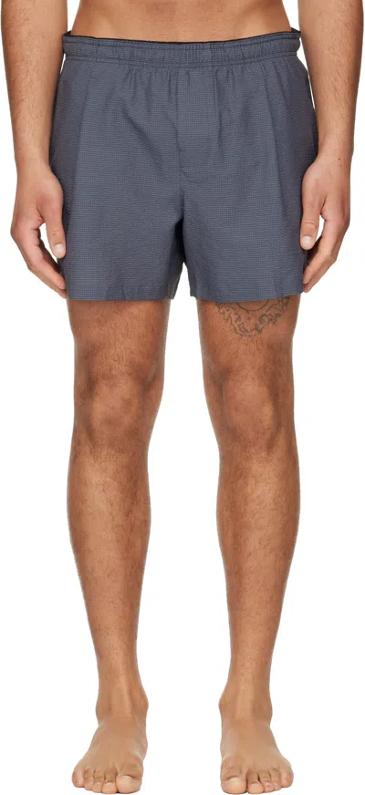 Our Legacy Gray Boxer Swim Shorts In Multi