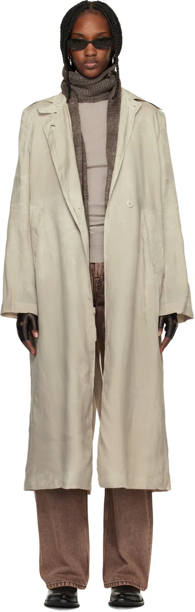Our Legacy Gray Capital Trench Coat In Neutral