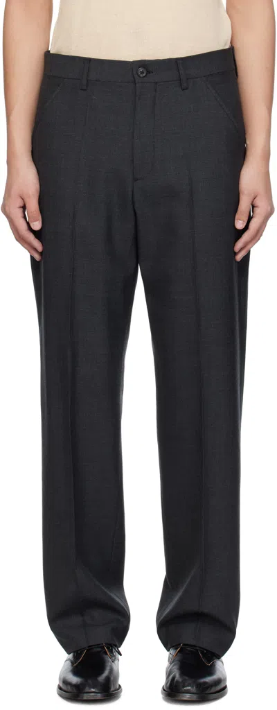 Our Legacy Gray Chino 22 Trousers In Premium Charcoal Off